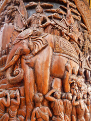 Wood carving in a buddhistic temple - Chiang Mai - Thailand