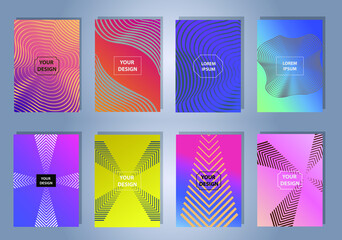 Set of color geometric background. Vector illustration template. Background for banner, flyer, business card, poster, wallpaper, brochure, smartphone screen, mobile app