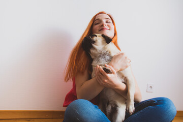 The woman and her favorite pug make each other happy