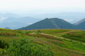 Naklejka premium Landscape with blue Mala Fatra mountains in Slovakia