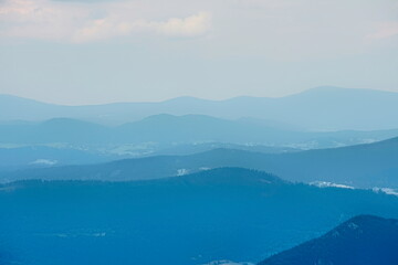 Landscape with blue Mala Fatra mountains in Slovakia