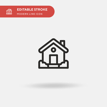House Simple vector icon. Illustration symbol design template for web mobile UI element. Perfect color modern pictogram on editable stroke. House icons for your business project