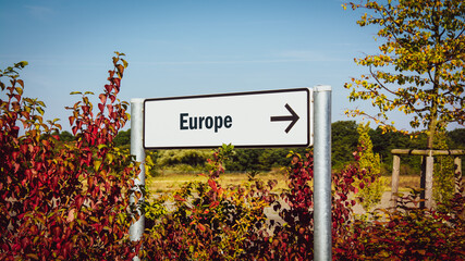 Street Sign to Europe
