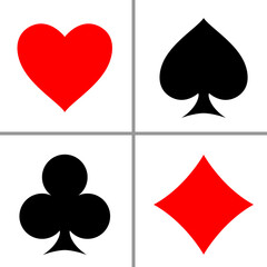 Suit playing cards isolated