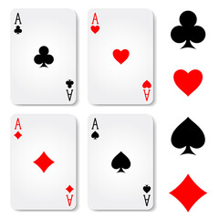 Suit playing cards isolated