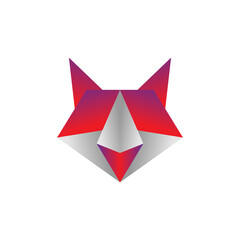 origami fox colorful vector design template illustration