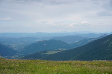 Obraz premium Landscape with blue Mala Fatra mountains in Slovakia