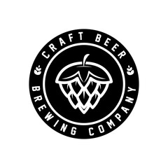 vintage emblem circle craft beer logo design