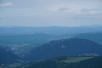Fototapeta premium Landscape with blue Mala Fatra mountains in Slovakia