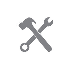 Hammer and wrench icon vector