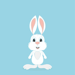 Happy Easter Bunny Vector illustration. Cute Rabbit cartoon character. 