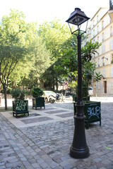 street lamp in the paris city
