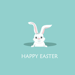 Happy Easter Bunny Vector illustration. Cute Rabbit cartoon character. 