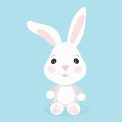 Happy Easter Bunny Vector illustration. Cute Rabbit cartoon character. 
