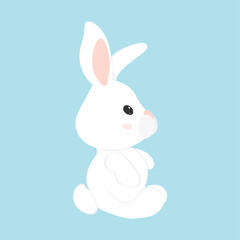 Happy Easter Bunny Vector illustration. Cute Rabbit cartoon character. 