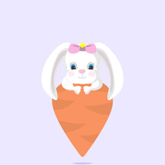 Happy Easter Bunny Vector illustration. Cute Rabbit cartoon character. 