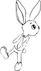 Happy Easter Bunny Vector illustration. Cute Rabbit cartoon character. 