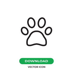 Paw icon vector. Pet sign