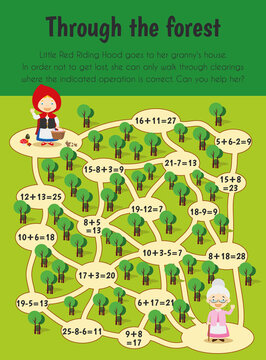 Through the forest Educational Sheet. Primary module for Numerical Ability. 5-6 years old. Educational Sheets Series