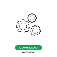Gear icon vector. Cogwheel sign