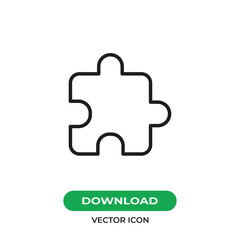 Puzzle piece icon vector. Puzzle sign