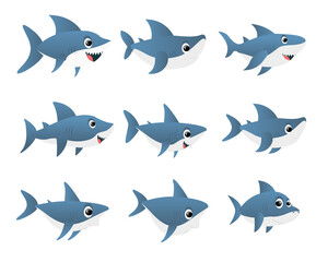 Blue shark cartoon character