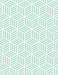 Pastel light blue green mint white geometric linear seamless vector pattern 