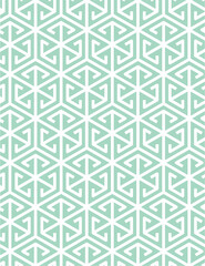 Pastel light blue green mint white geometric linear seamless vector pattern 