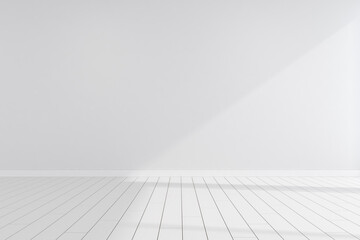3d render of empty room with wooden floor.