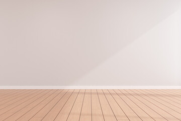3d render of empty room with wooden floor.