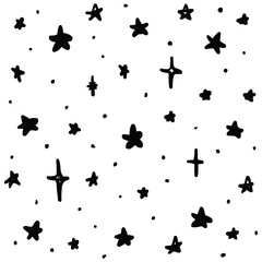 Vector Star Pattern Background.pattern of star doodle.Star hand drawn.Vector EPS 10.