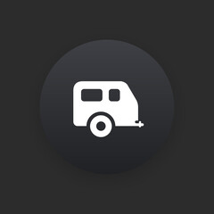 Camper -  Matte Black Web Button