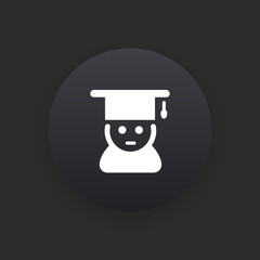 Graduation -  Matte Black Web Button