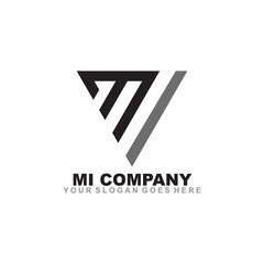 MI letter initial logo design template