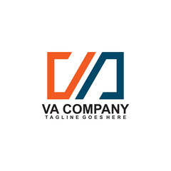 VA letter initial logo design template