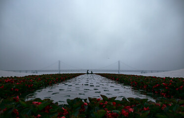 Bridge Square and city view of Dalian, Liaoning Province, China
