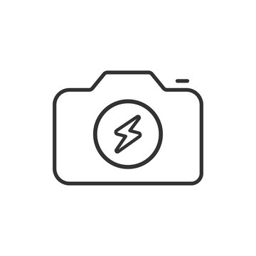 Camera flash icon isolated on white background. Lightning symbol modern simple vector icon for website or mobile app