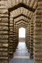 Triangular archway made up of granite in the Voortrekker Monument in Pretoria, South Africa