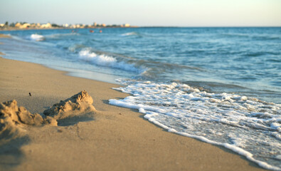 Sand and sea, Italy, during summer 