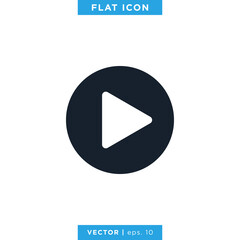 Play Button Icon Vector Design Template
