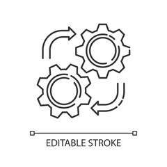 Maintenance pixel perfect linear icon. Industrial process, manufacturing technology thin line customizable illustration. Contour symbol. Vector isolated outline drawing. Editable stroke