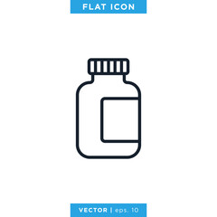Medicine Bottle Icon Vector Design Template. Prescription Drug Bottle