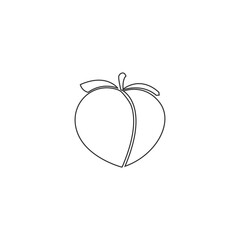Peach icon. Vector Illustration