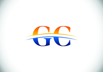 Obraz premium G C Initial Letter Logo design, Graphic Alphabet Symbol for Corporate Business Identity