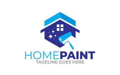 colored house paintings logo design