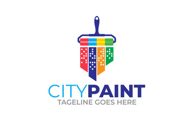 colored house paintings logo design