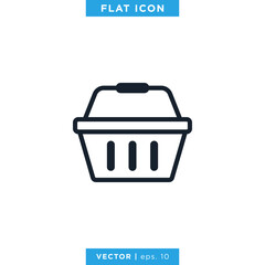 Shopping Basket Icon Vector Design Template