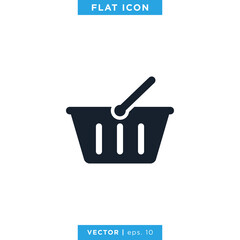 Shopping Basket Icon Vector Design Template