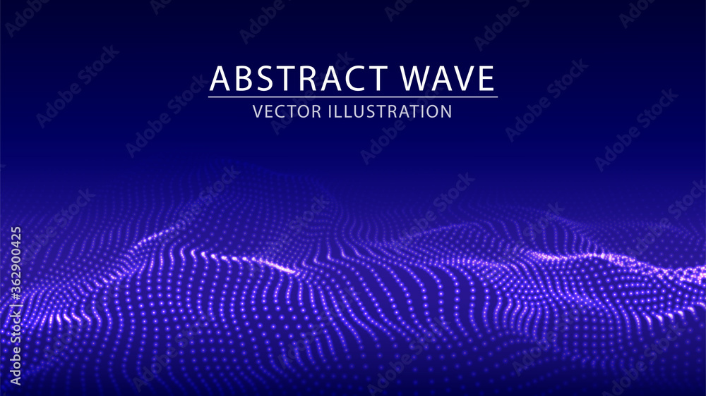 Aufkleber vector abstract blue futuristic background. big data visualization. digital dynamic wave of particle