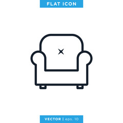 Couch, Sofa Icon Vector Design Template. Furniture Icon